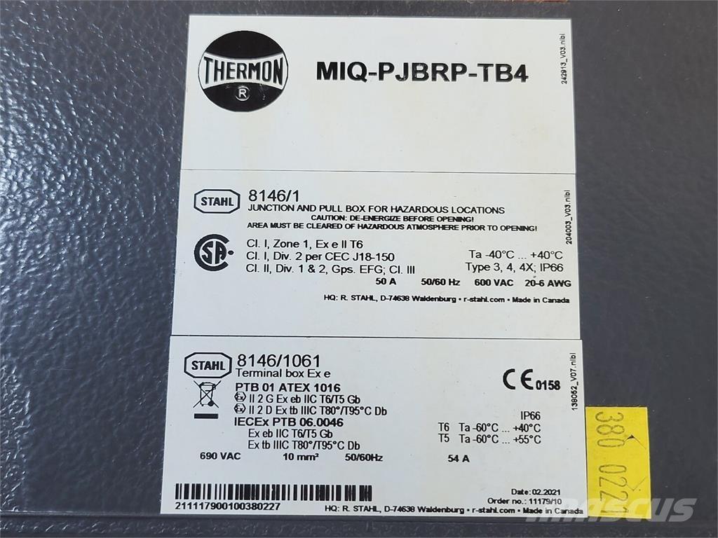  THERMON MIQ-PJBRP-TB4 Būvniecība- Citi