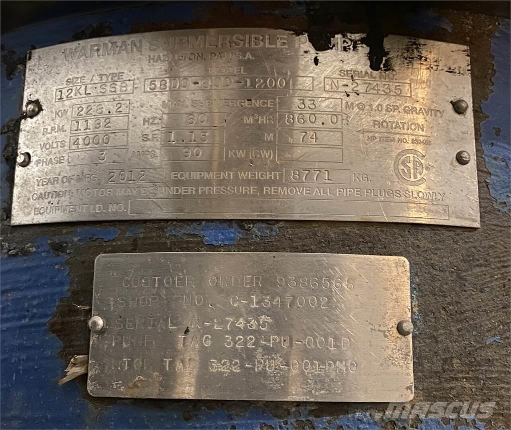 Warman 5800-600-1200 Ūdens sūkņi