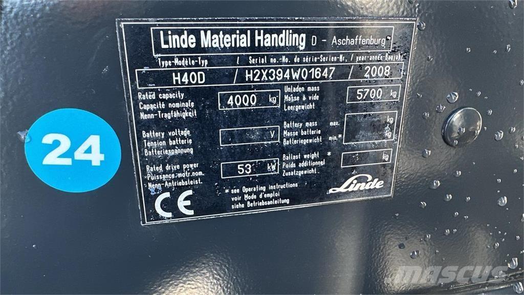 Linde H40D Tehnika ar dīzeļa dzinēju