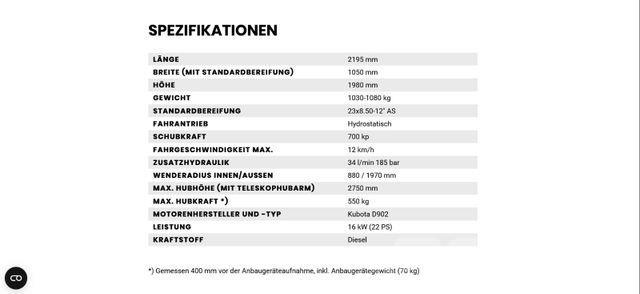 Avant Tecno 423 Iekrāvēji uz riteņiem