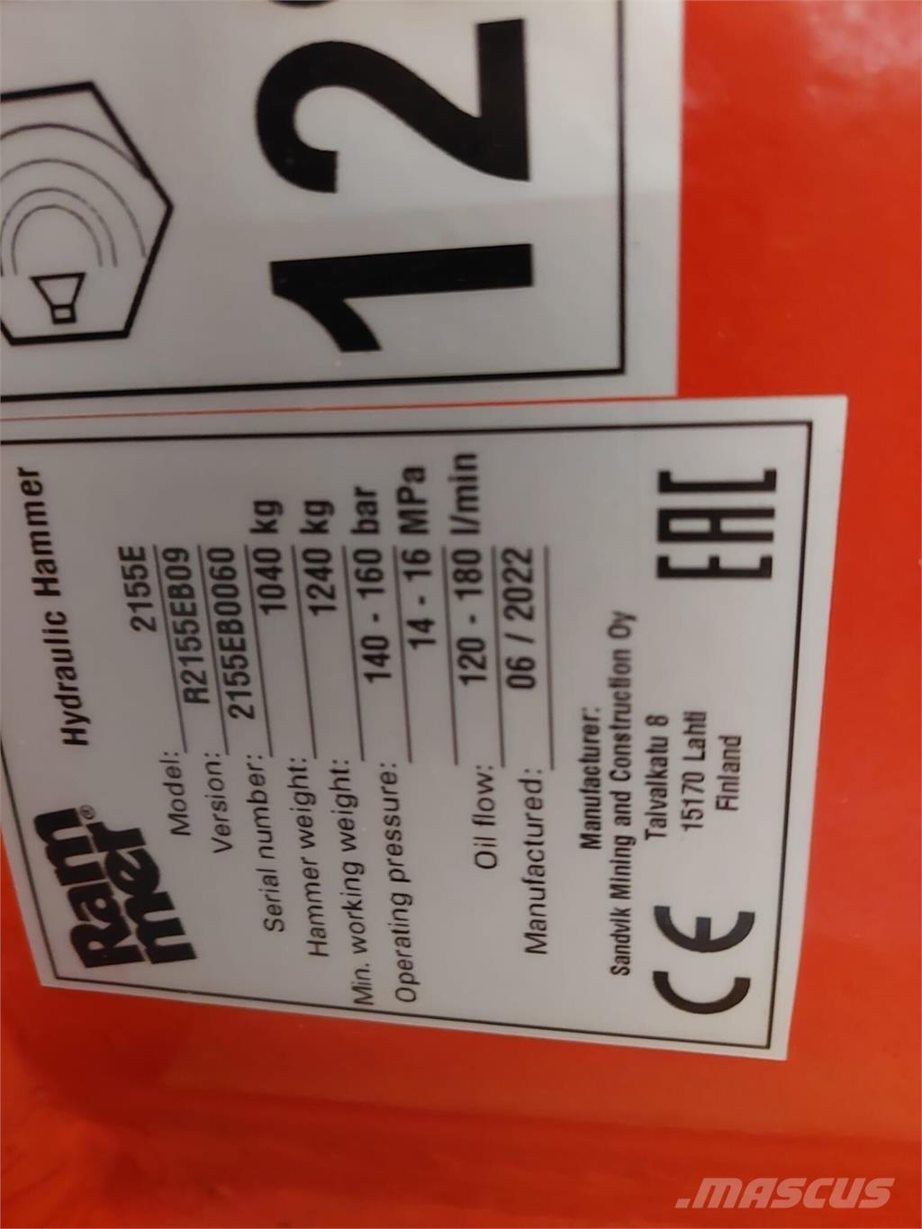Rammer 2155E Būvniecība- Citi