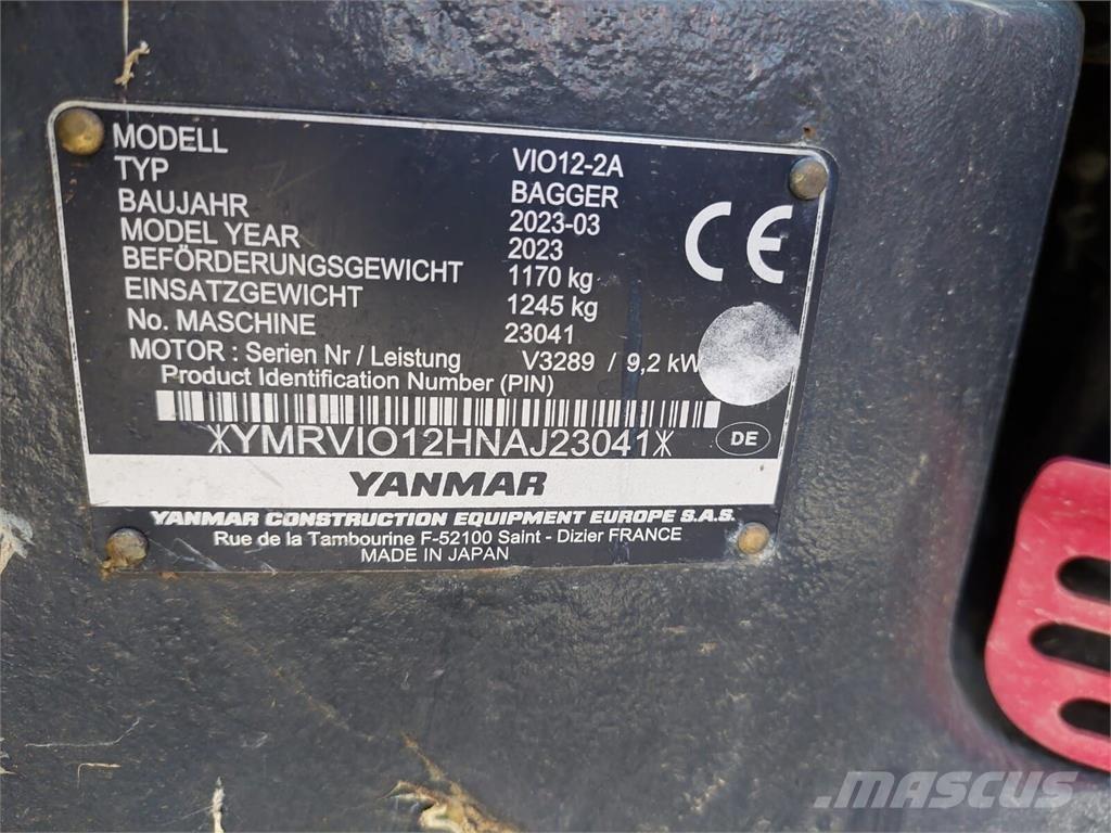 Yanmar Vio 12 Kāpurķēžu ekskavatori