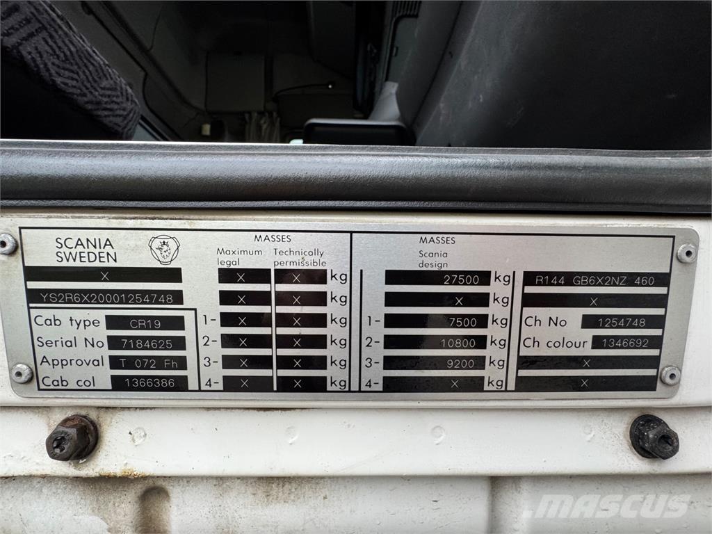 Scania 144G 6x2 Smagās mašīnas ar celtni