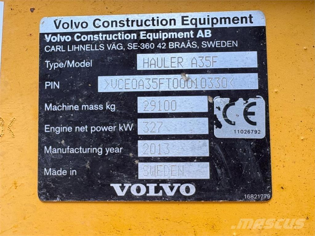 Volvo A 35 F Artikulētie pašizgāzēji