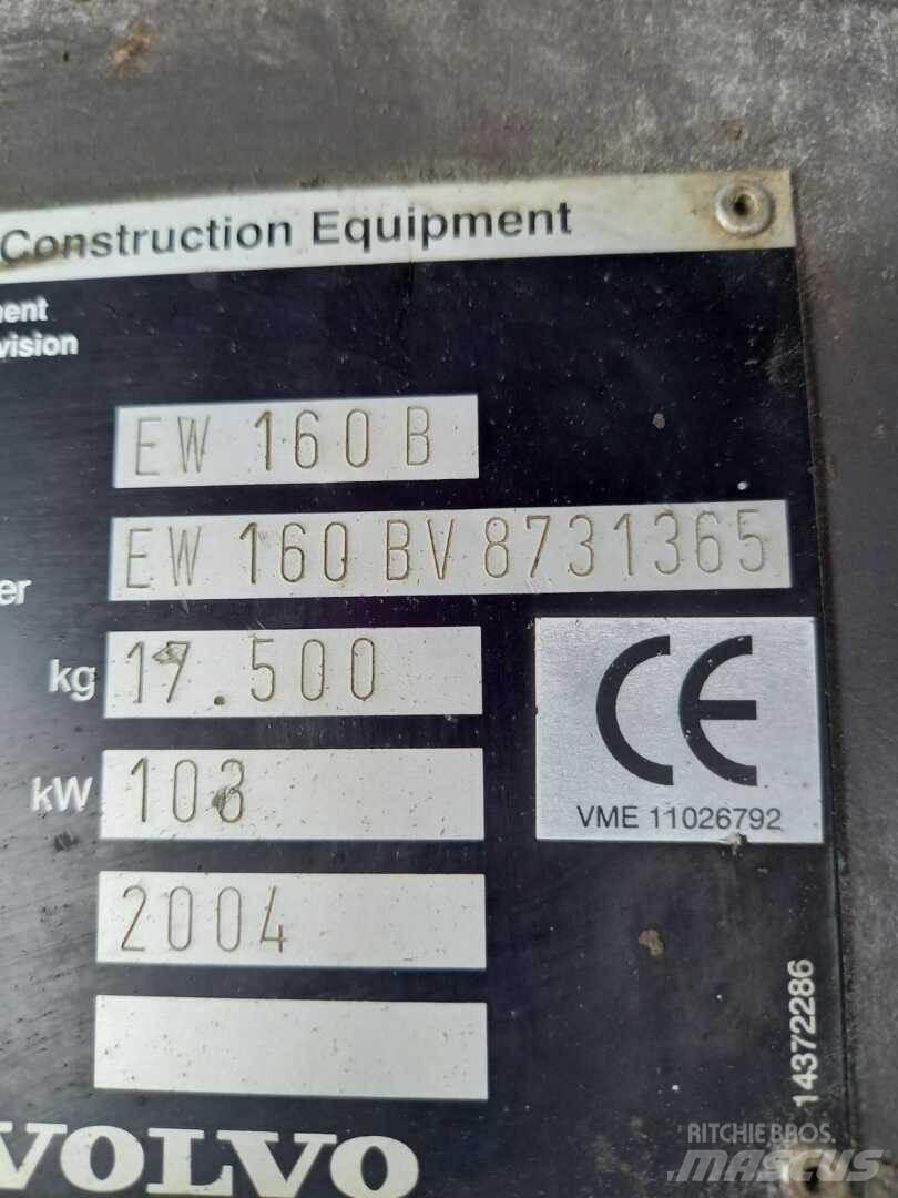 Volvo EW 160 B Kāpurķēžu ekskavatori