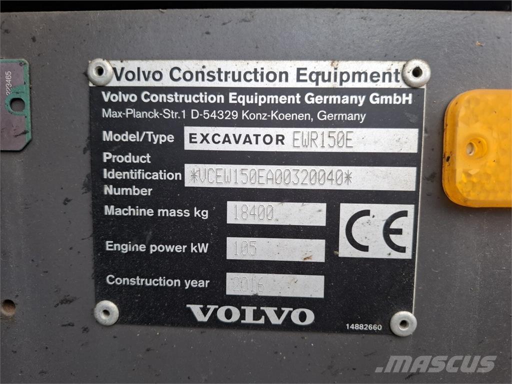 Volvo EWR 150 E Ekskavatori uz riteņiem
