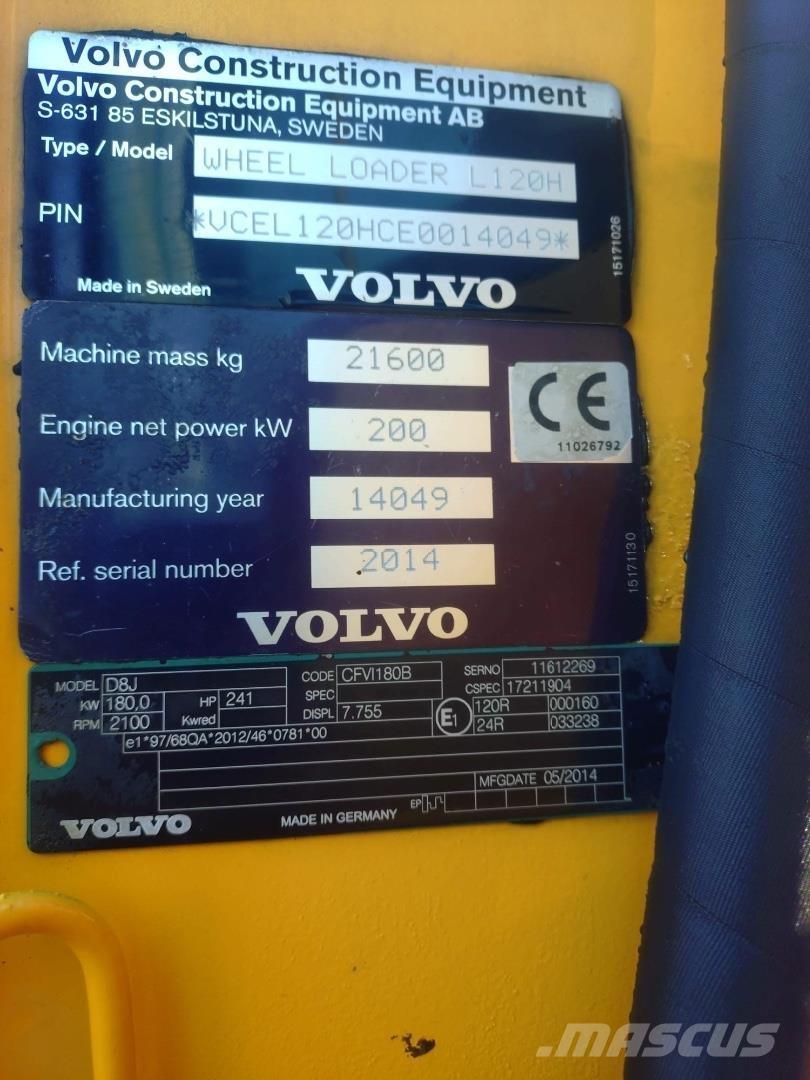 Volvo L120H Iekrāvēji uz riteņiem