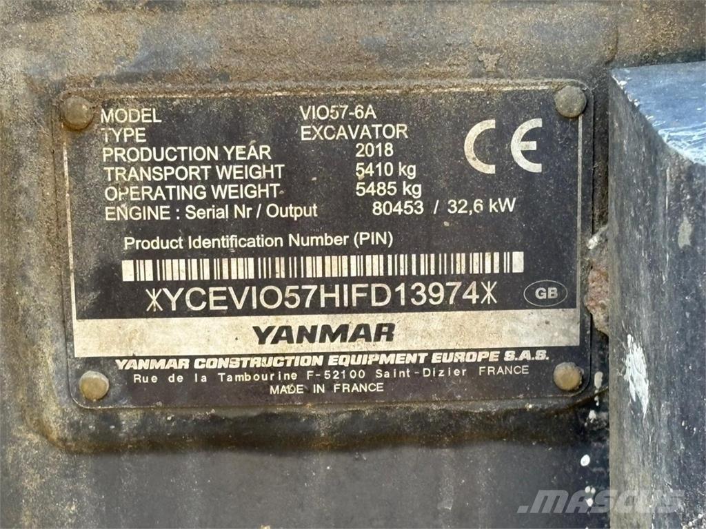 Yanmar VIO 57-6A Mini ekskavatori < 7 t