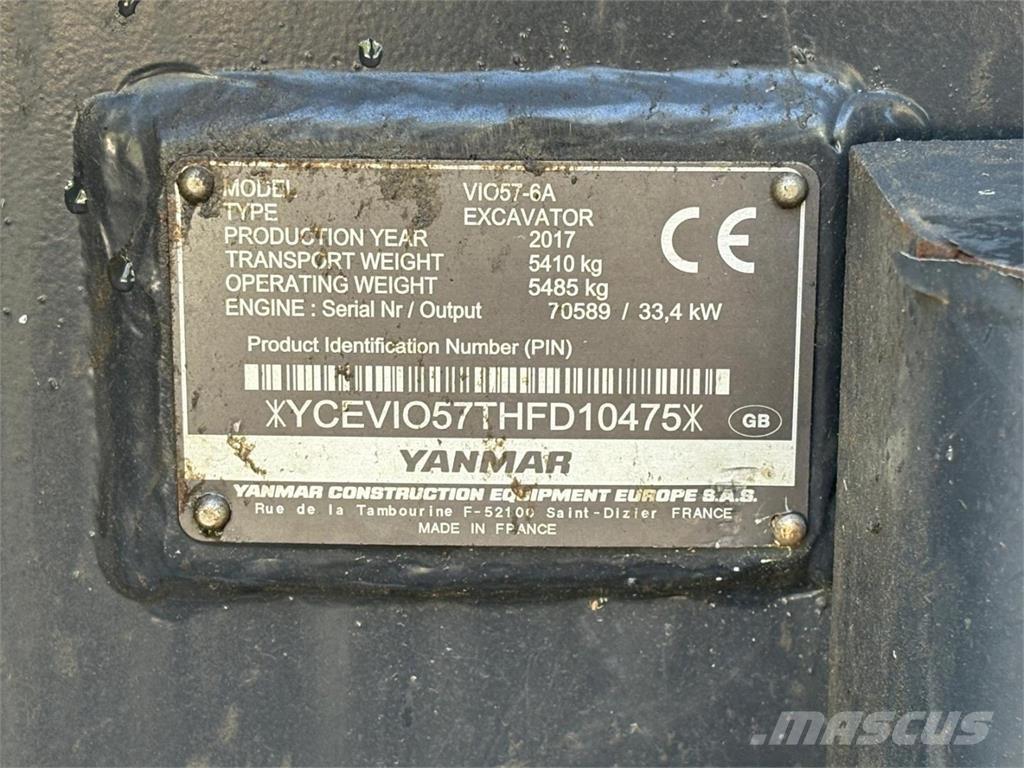Yanmar VIO 57-6A Mini ekskavatori < 7 t
