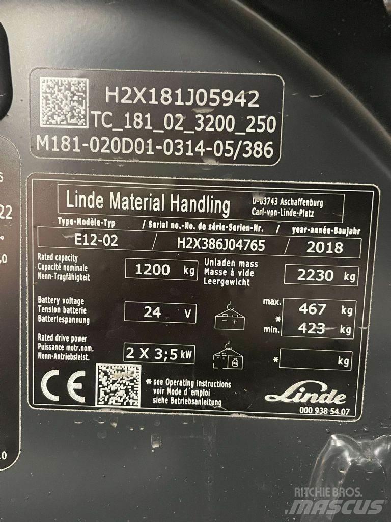 Linde E12-02-386 Elektriskie iekrāvēji
