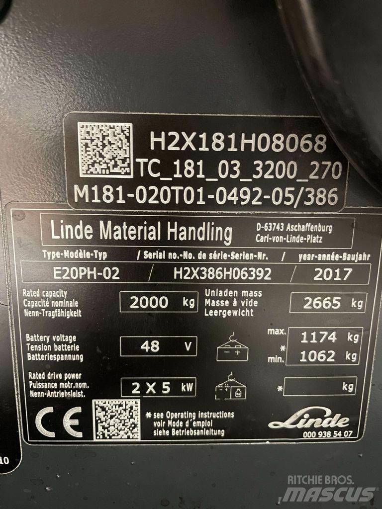 Linde E20PH-02-386 Elektriskie iekrāvēji