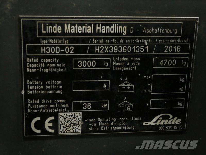 Linde H30D-02 393 DONOR Tehnika ar dīzeļa dzinēju