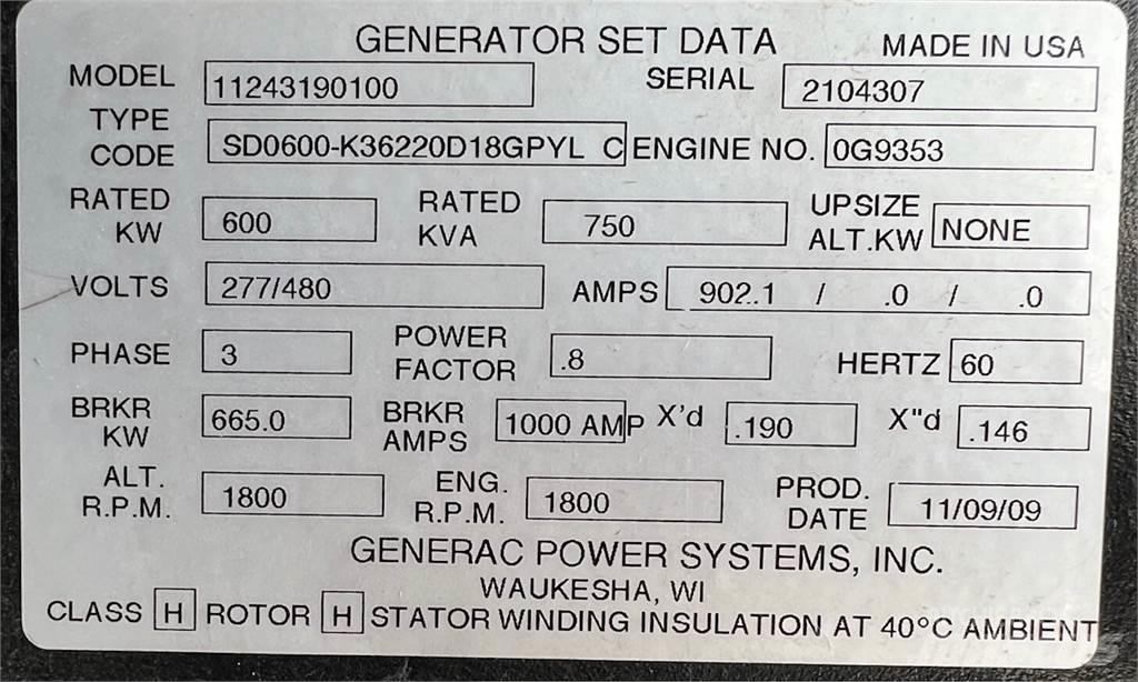 Generac SD600 Dīzeļģeneratori