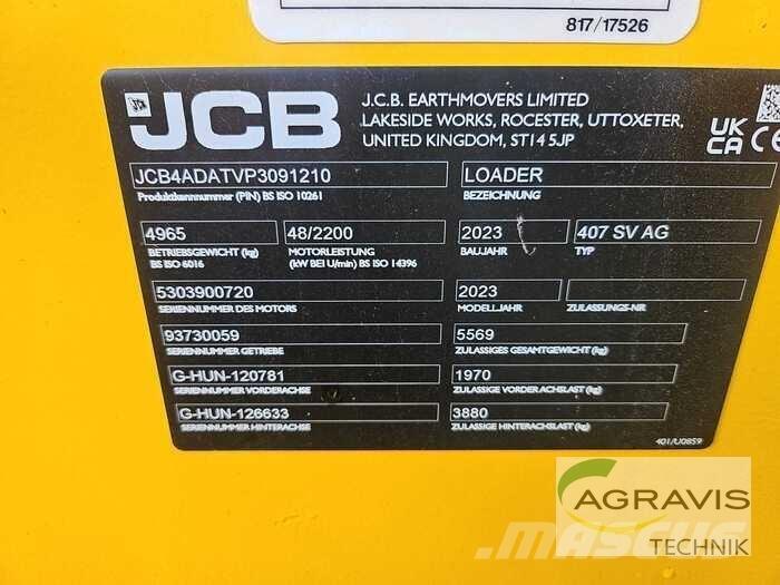 JCB 407 AGRI STUFE V Iekrāvēji uz riteņiem