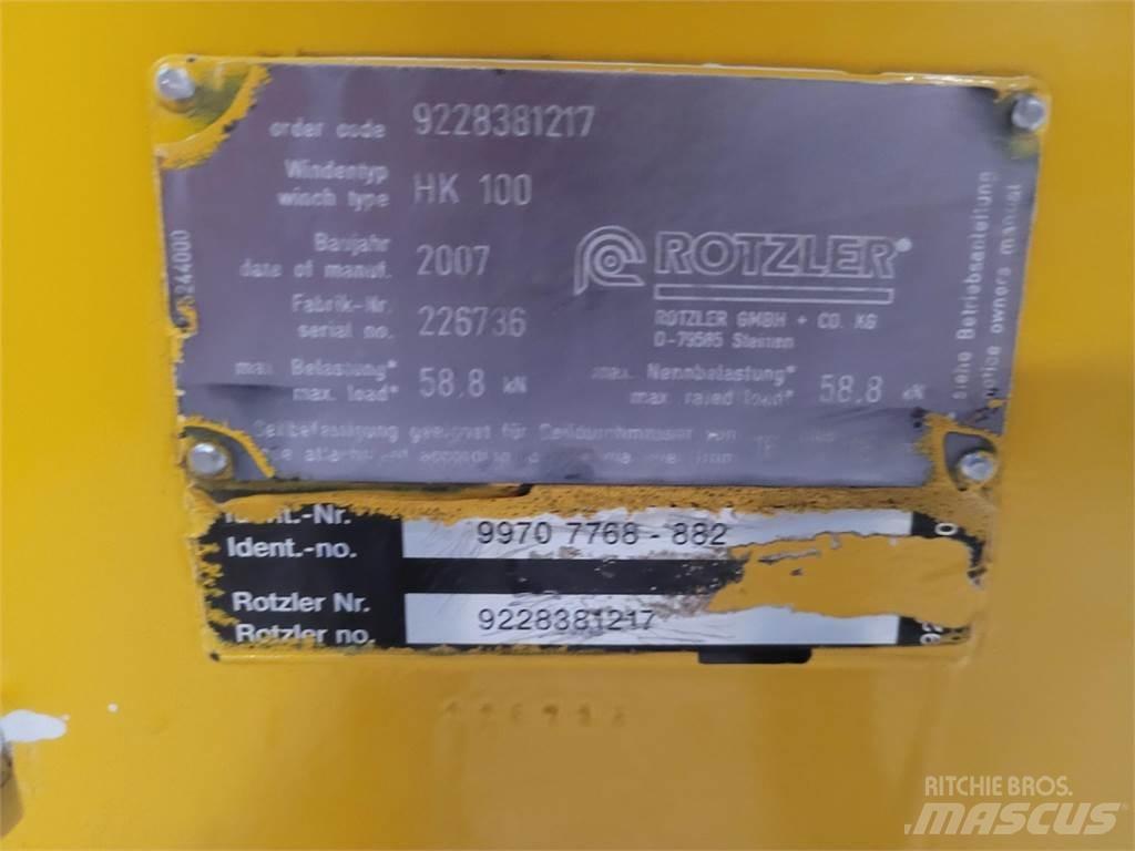 Faun HK 100 winch Pacēlāju/krānu aprīkojums