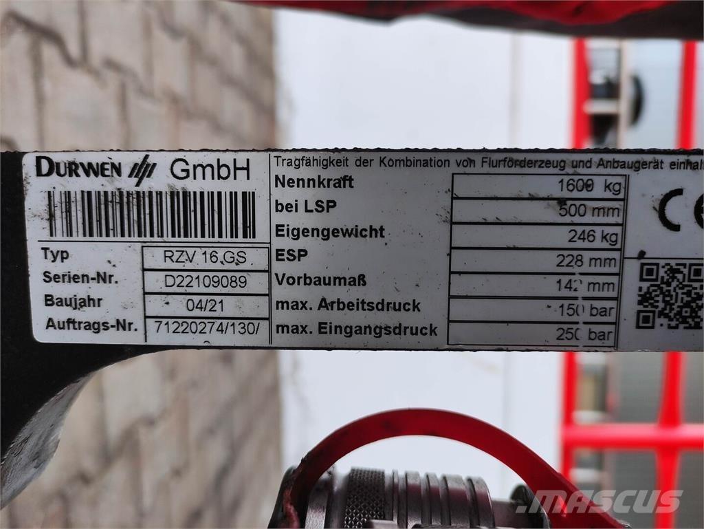 Durwen RZV 16 GS Iekraušanas tehnika- Citi