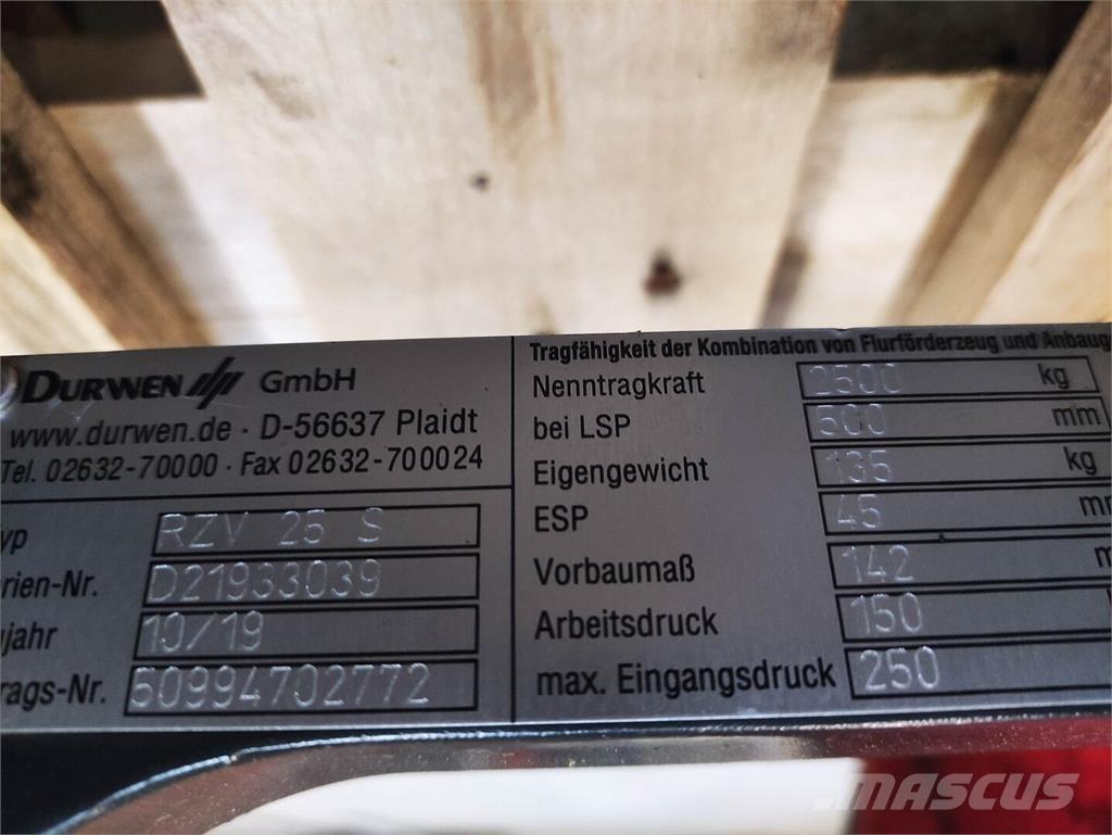 Durwen RZV 25 S Iekraušanas tehnika- Citi