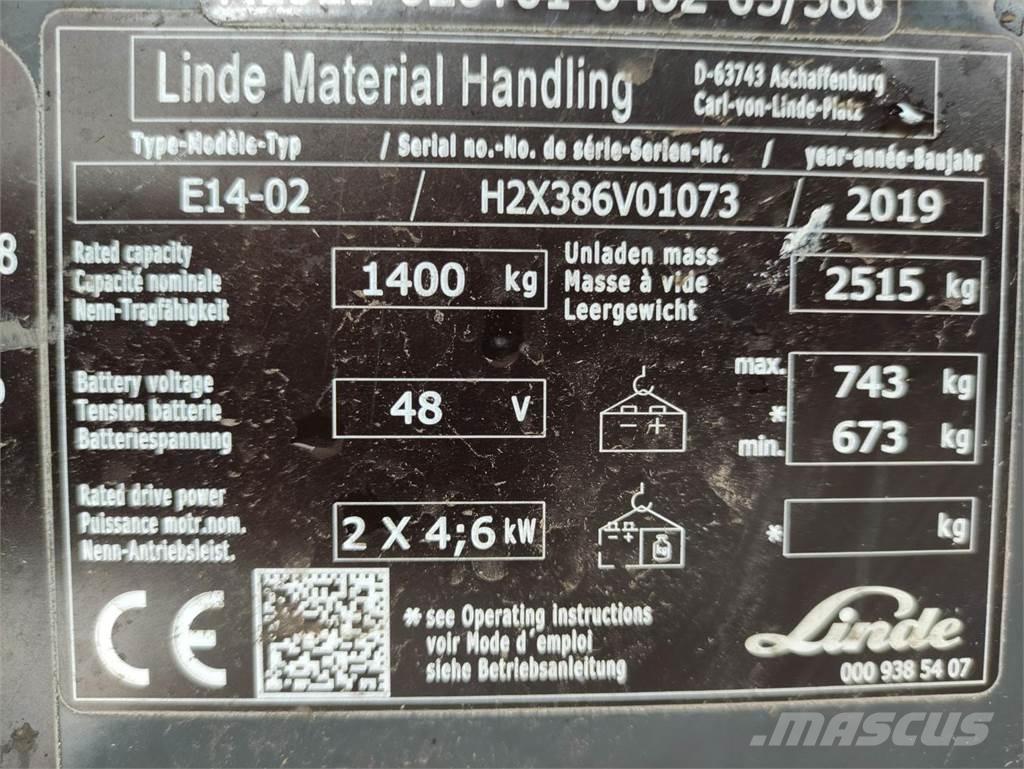Linde E14-02-386-EVO Elektriskie iekrāvēji