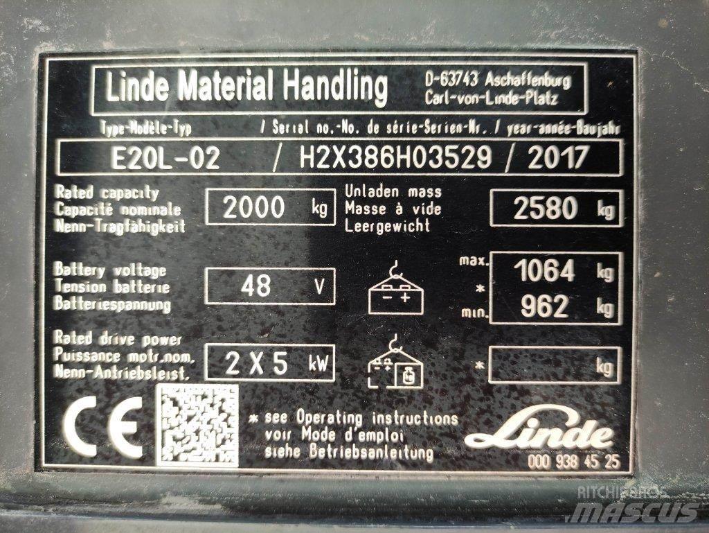 Linde E20L-02-386 Elektriskie iekrāvēji