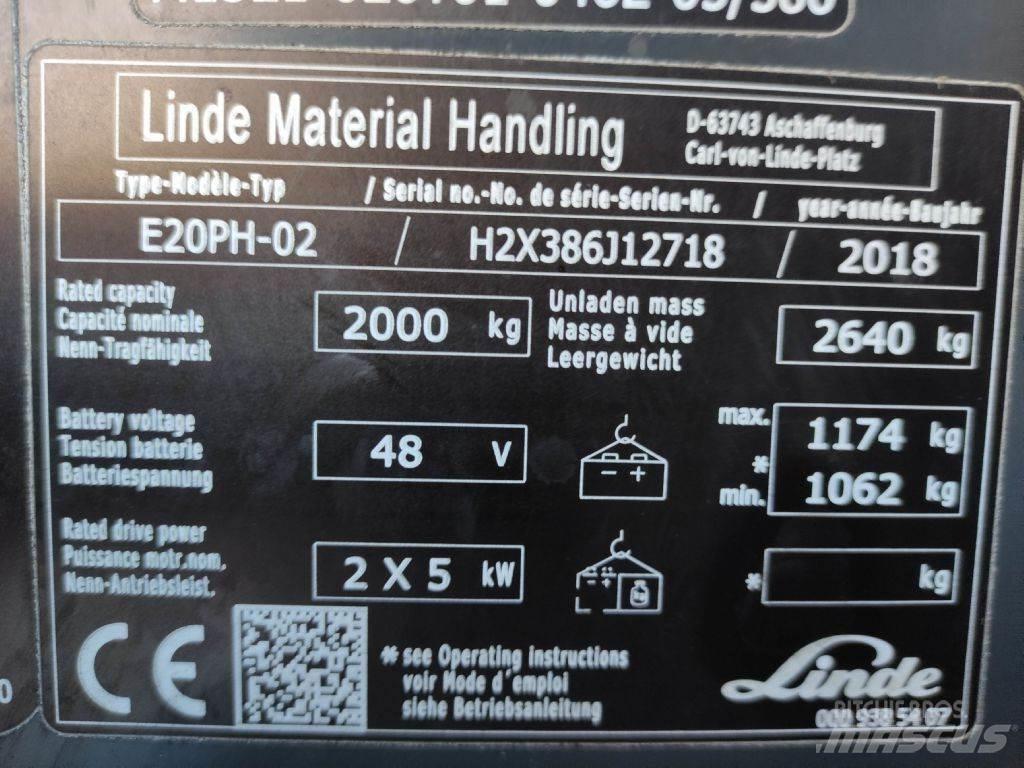 Linde E20P-02-386 EVO Elektriskie iekrāvēji