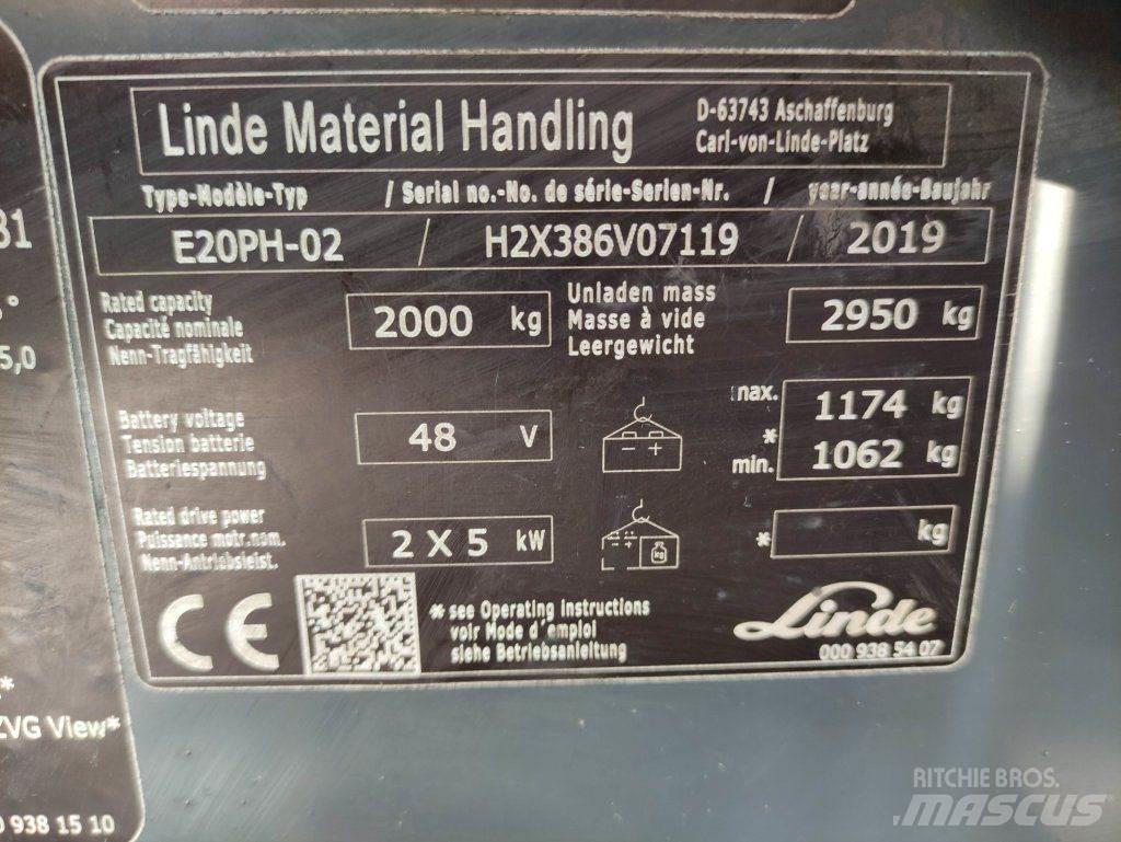 Linde E20PH-02-386 EVO Elektriskie iekrāvēji