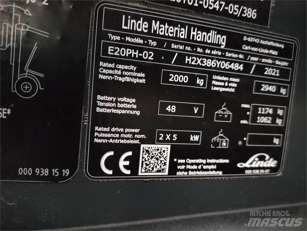 Linde E20PH-02-386-EVO Elektriskie iekrāvēji