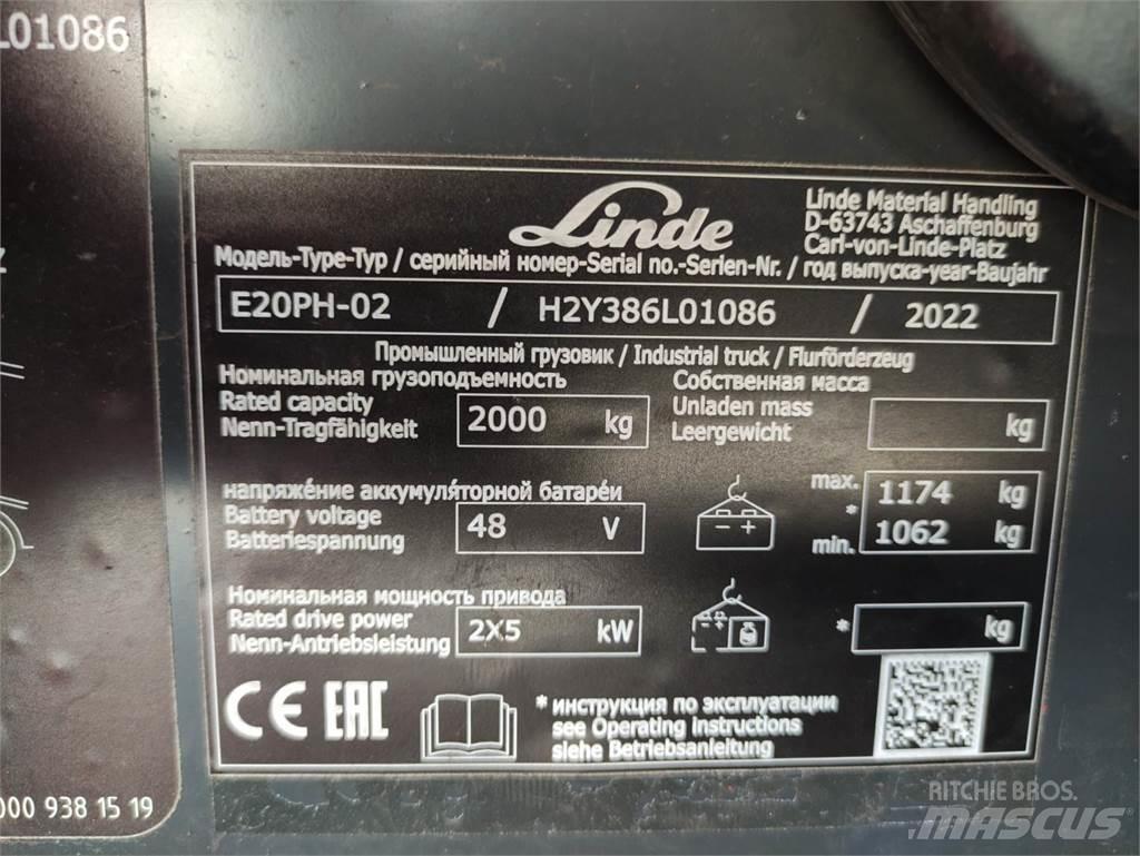 Linde E20PH-02-386-EVO Elektriskie iekrāvēji