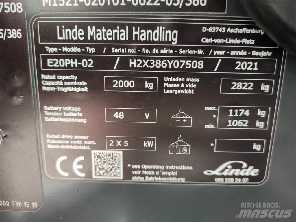 Linde E20PH-02-386-EVO Elektriskie iekrāvēji