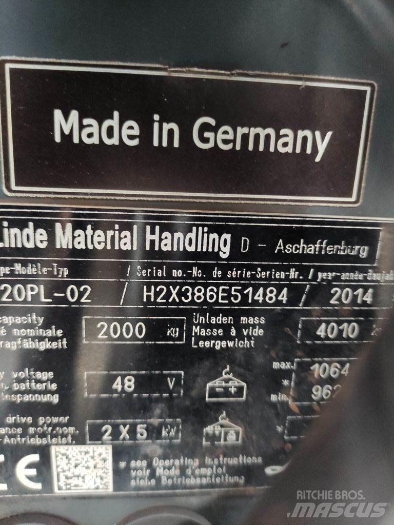 Linde E20PL-02-386 EVO Elektriskie iekrāvēji