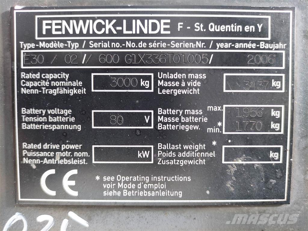 Linde E30/02/600-336 Elektriskie iekrāvēji