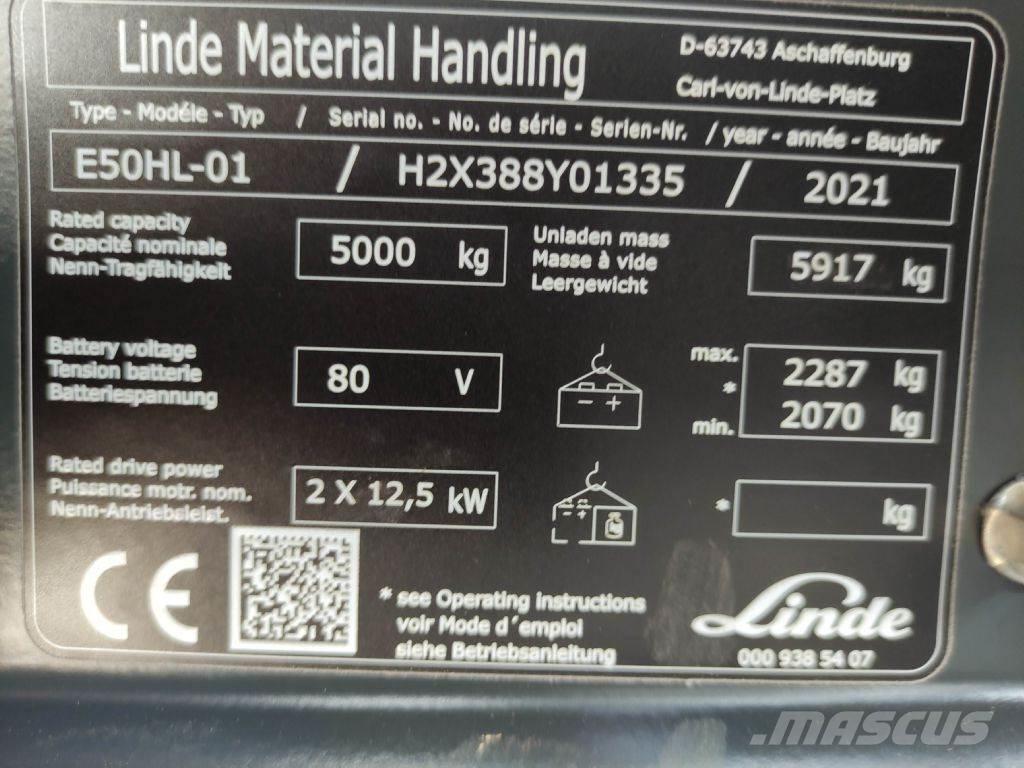 Linde E50HL-01-388 Elektriskie iekrāvēji
