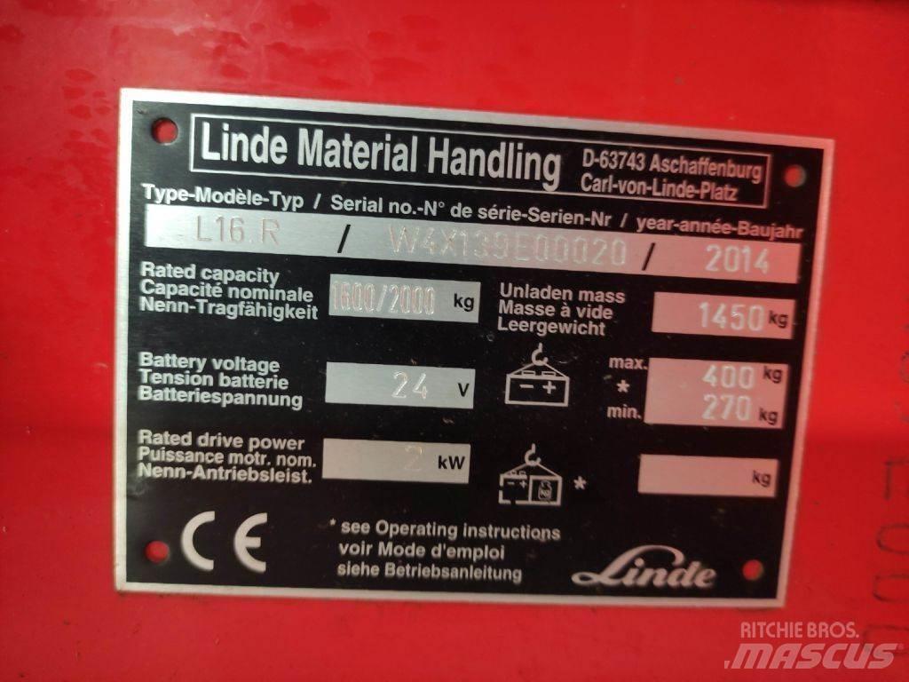 Linde L16R Elektriskie iekrāvēji