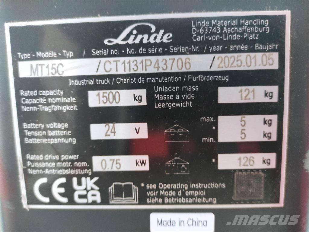 Linde MT15C Zemie palešu pacēlāji