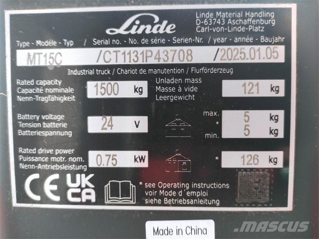 Linde MT15C Zemie palešu pacēlāji