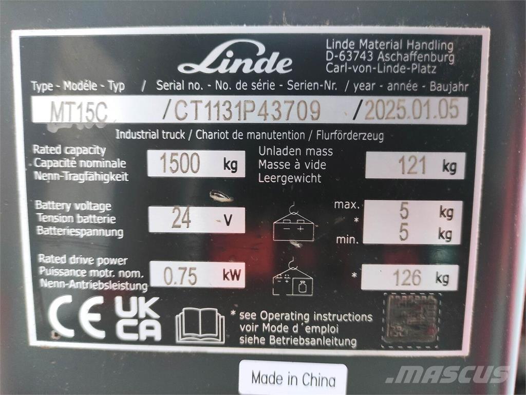 Linde MT15C Zemie palešu pacēlāji