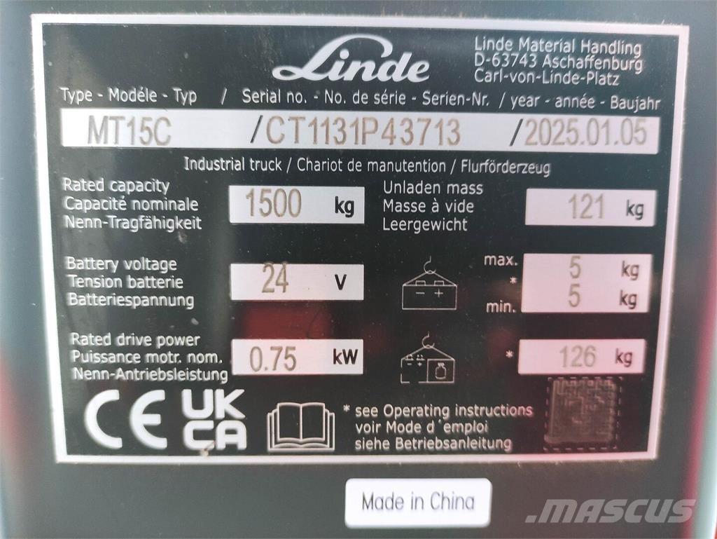 Linde MT15C Zemie palešu pacēlāji