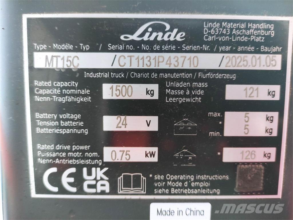 Linde MT15C Zemie palešu pacēlāji