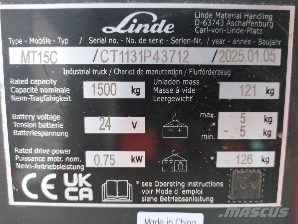 Linde MT15C Zemie palešu pacēlāji