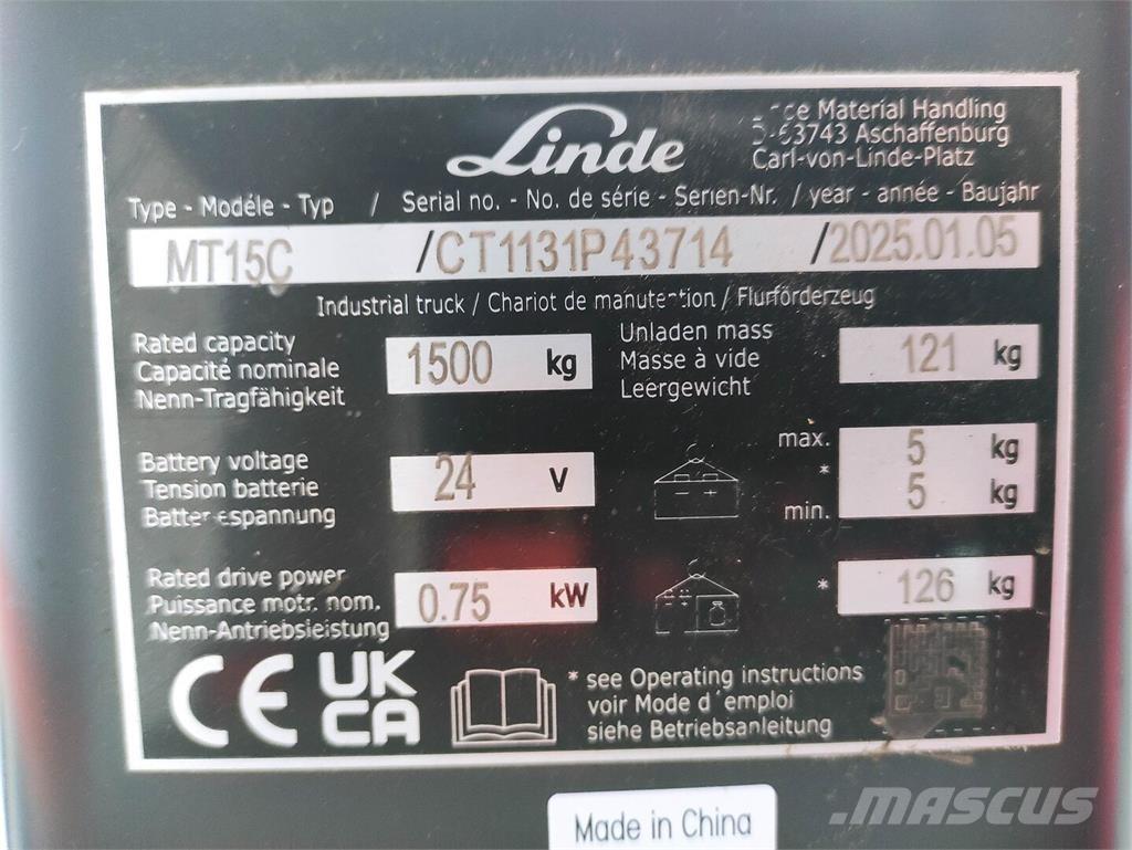 Linde MT15C Zemie palešu pacēlāji