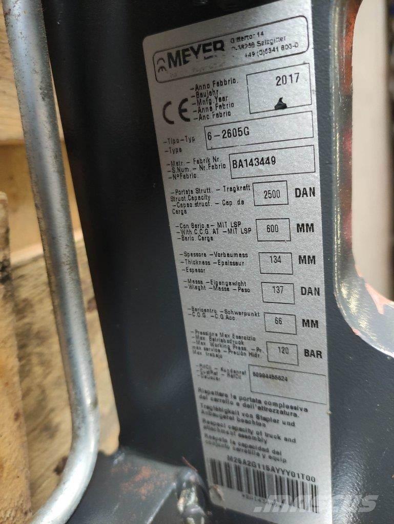 Meyer 6-2605G Iekraušanas tehnika- Citi