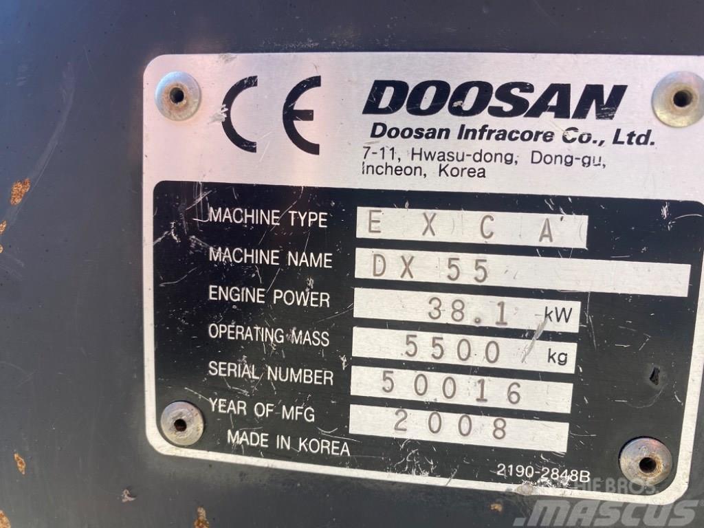 Doosan DX 55 Mini ekskavatori < 7 t
