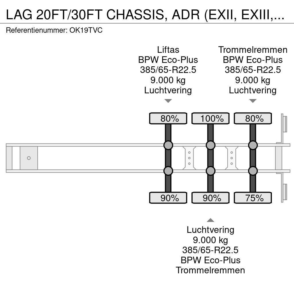 LAG 20FT/30FT CHASSIS, ADR (EXII, EXIII, FL, AT), BPW+ Konteinertreileri