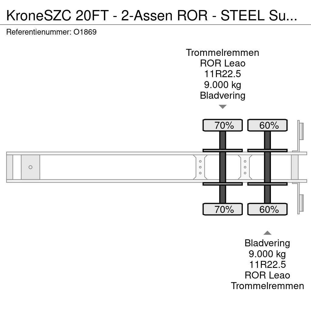 Krone SZC 20FT - 2-Assen ROR - STEEL Suspension - DOUBLE Konteinertreileri