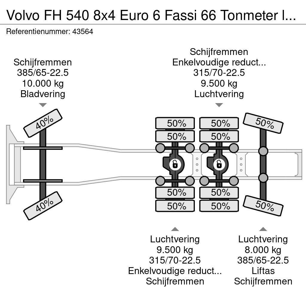 Volvo FH 540 8x4 Euro 6 Fassi 66 Tonmeter laadkraan + Fl Vilcēji