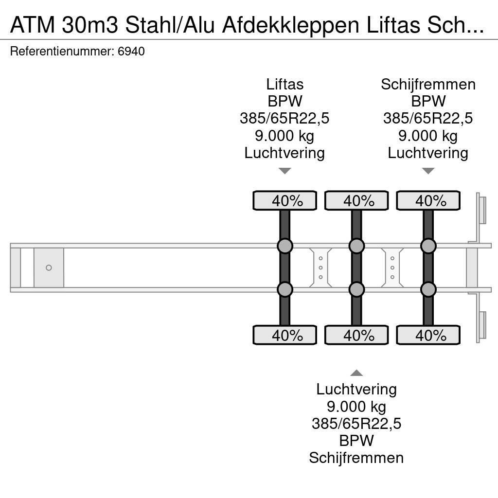 ATM 30m3 Stahl/Alu Afdekkleppen Liftas Scheibenbremsen Piekabes pašizgāzēji