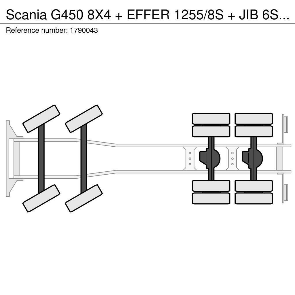 Scania G450 8X4 + EFFER 1255/8S + JIB 6S HD KRAAN/KRAN/CR Smagās mašīnas ar celtni