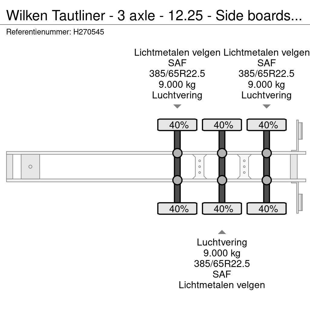  Wilken Tautliner - 3 axle - 12.25 - Side boards - Tents puspiekabes