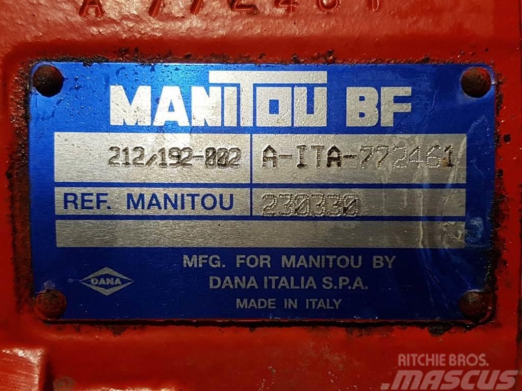 Manitou MT1233ST-230330-Spicer Dana 212/192-002-Axle/Achse Asis