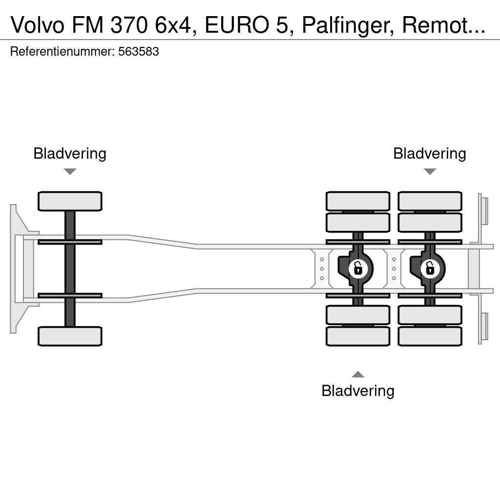 Volvo FM 370 6x4, EURO 5, Palfinger, Remote, Steel suspe Platformas/izkraušana no sāniem