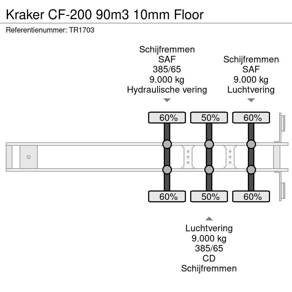Kraker CF-200 90m3 10mm Floor Kustīgo grīdu puspiekabes